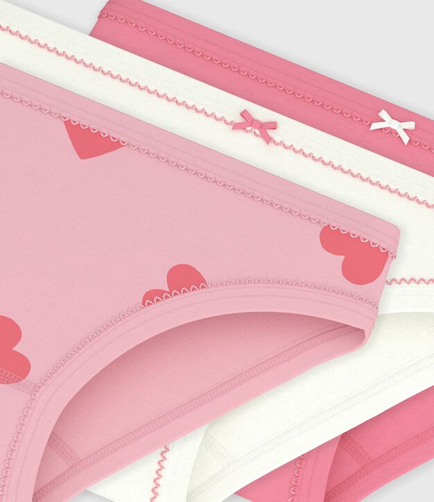 Set di slip in cotone con cuori stampati bambina multicolore