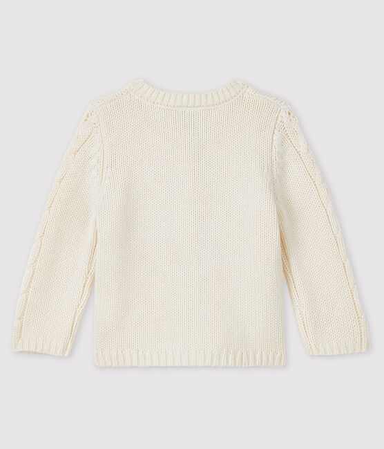 Cardigan lana e cotone bebè bianco MARSHMALLOW
