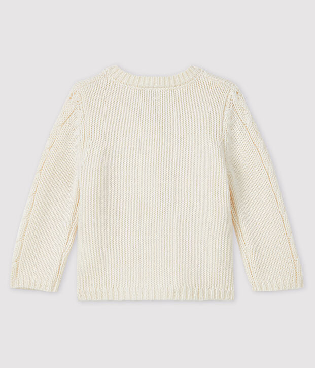 Cardigan lana e cotone beb&egrave; bianco