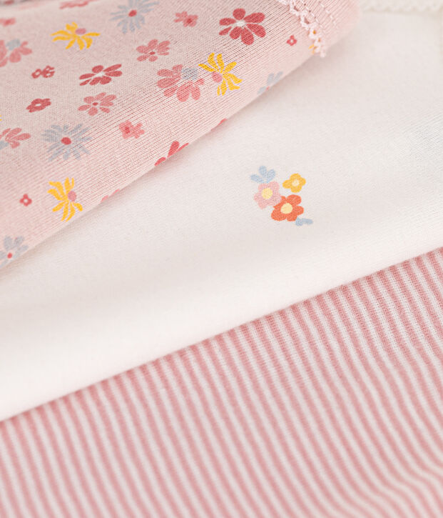 Set di 3 body con spalline a fiori beb&egrave; in cotone multicolore