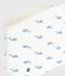 Pochette in cotone con balene stampate neonato MARSHMALLOW/ ADRIATIC