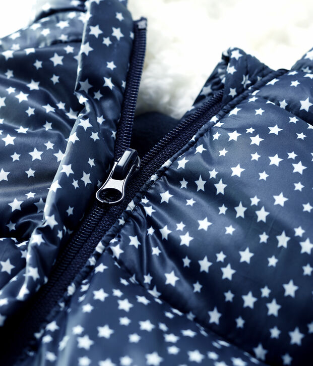 Tutina imbottita beb&egrave; femmina/maschietto blu/bianco