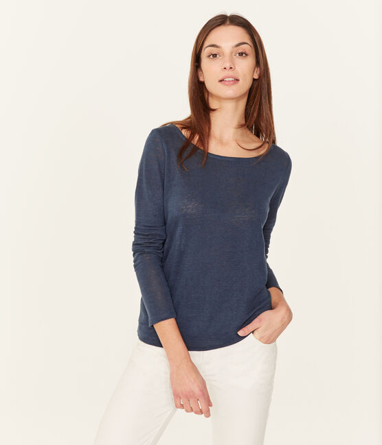 T-shirt maniche lunghe donna in lino HADDOCK