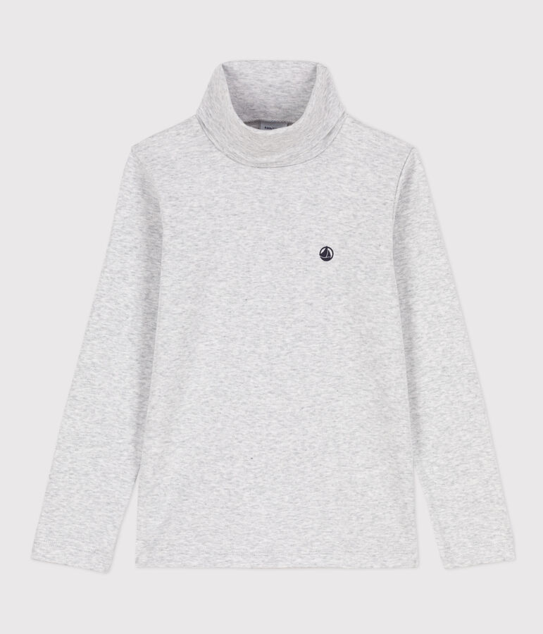 Dolcevita in cotone bambino unisex grigio