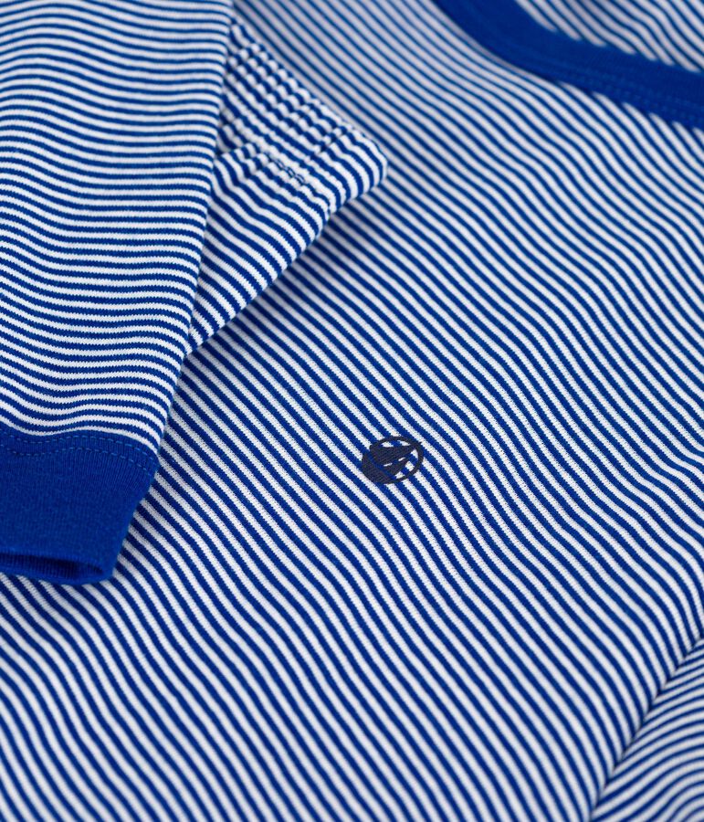 Pigiama in cotone a righe bambino blu/bianco