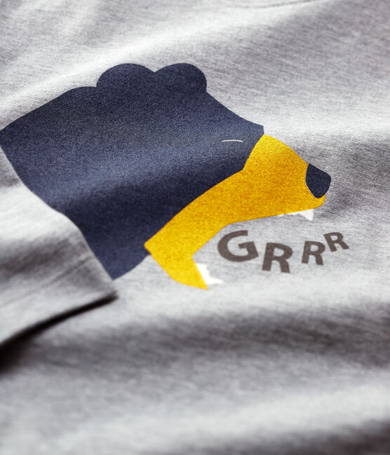 T-shirt bambino a maniche lunghe in cotone grigio SUBWAY CHINE