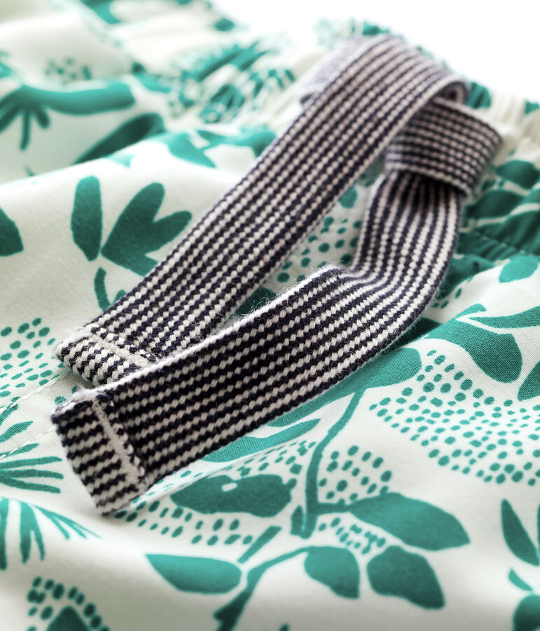 Shorts mare eco-sostenibili per beb&egrave; bianco/verde