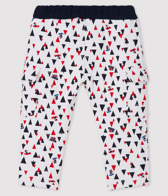 Pantalone in tubique bebè maschio bianco MARSHMALLOW/bianco MULTICO
