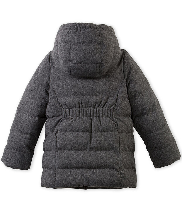 Piumino bambina in flanella resistente all'acqua grigio