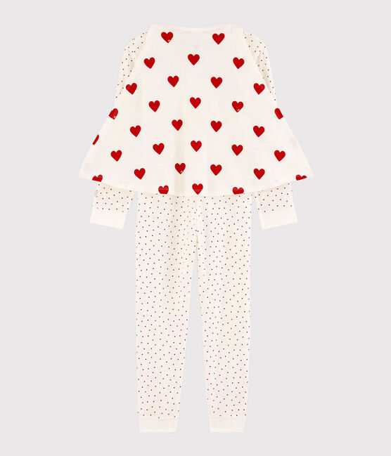 Tutina maschera supereroi bambina in cotone biologico bianco MARSHMALLOW/rosso TERKUIT