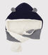 Cappellino-sciarpa in tricot bebè.
