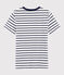 T-shirt girocollo iconica in cotone a righe Donna bianco MARSHMALLOW/blu SMOKING