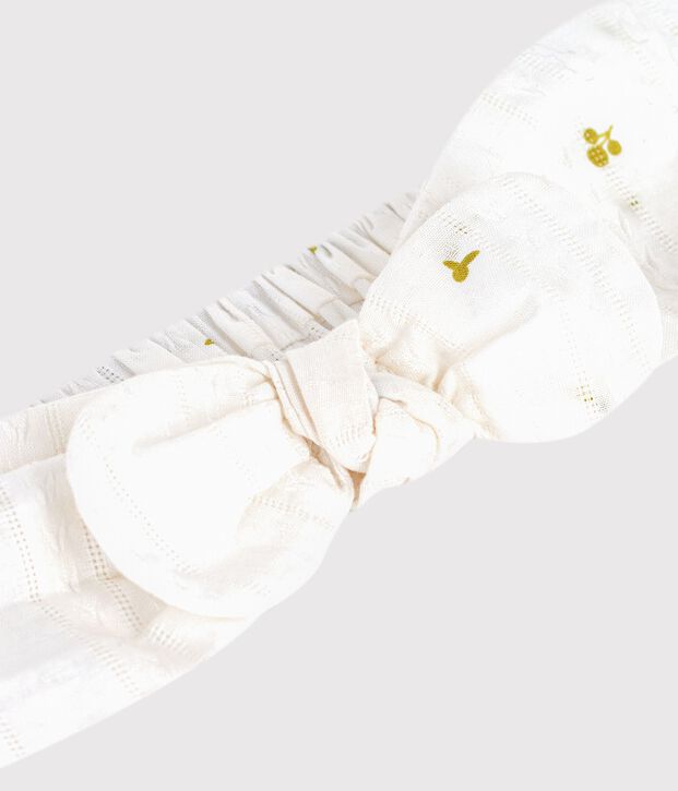 Fascia in popeline con stampa a fiori bambina bianco/verde