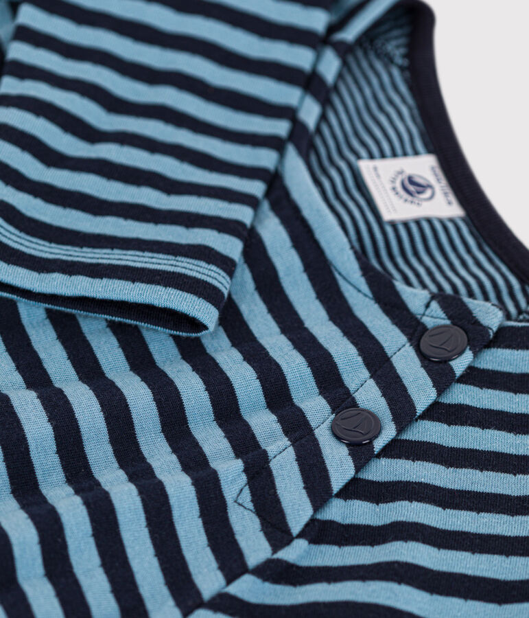 Abito a maniche lunghe in tubique a righe bambina blu/blu