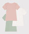 Set di 3 T-shirt a maniche corte in cotone tinta unita bambino variante 1