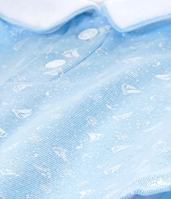 Tutina per bebé maschio doppio tessuto blu TOUDOU/bianco ECUME