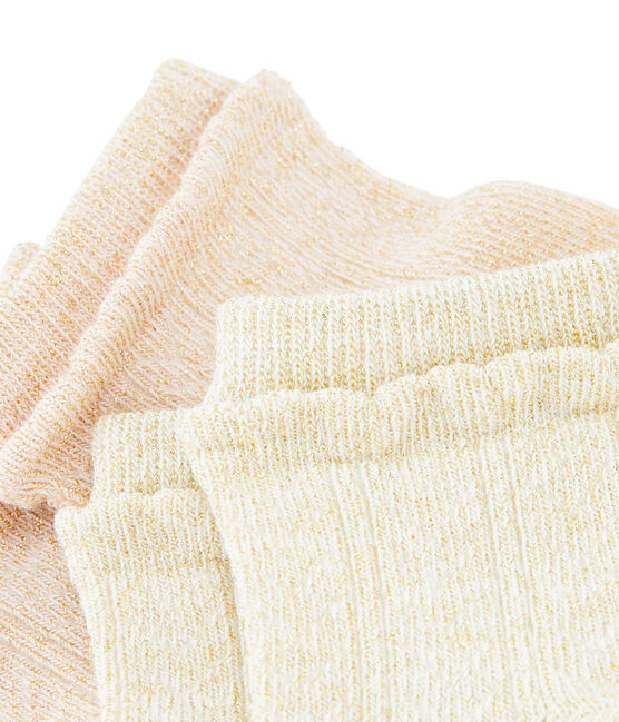 Set di 2 paia di calzini bambina bianco MARSHMALLOW/rosa MINOIS
