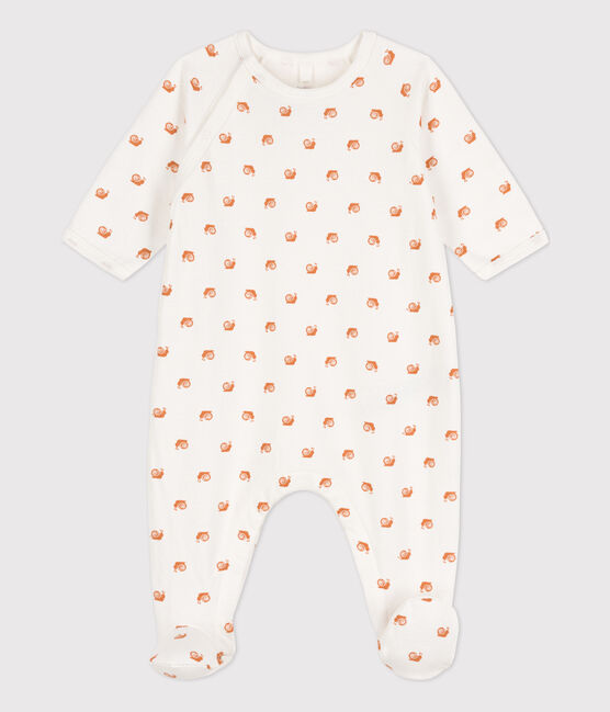 Pigiama tutina felpata con stampa per neonati bianco MARSHMALLOW/ ECUREUIL