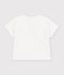 T-shirt a maniche corte in cotone tinta unita con motivo neonato bianco