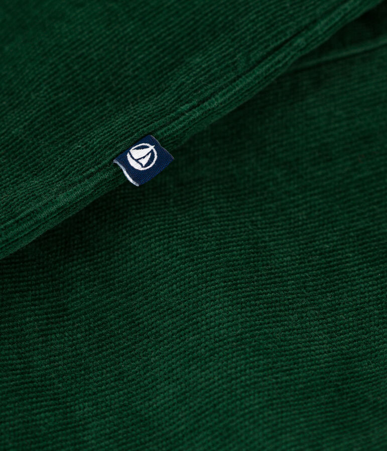 Tutina lunga in ciniglia tinta unita neonato verde