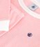 Pigiama molto aderente bambino in cotone a righe rosa GRETEL/bianco MARSHMALLOW
