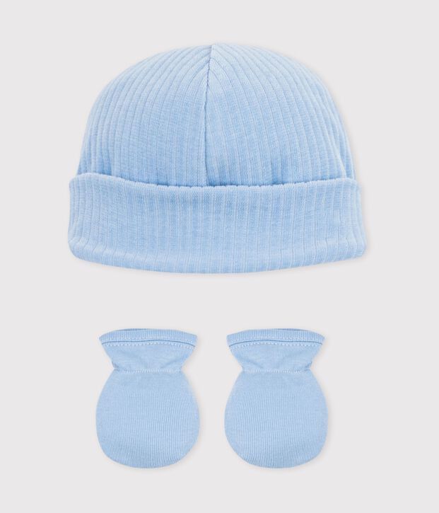 Set cuffietta e muffole in cotone neonato multicolore