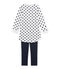 Camicia da notte per bambina in ciniglia blu SMOKING/bianco LAIT/ SMOKING