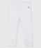 Leggings bebè femmina a costine 1x1 in tinta unita bianco MARSHMALLOW
