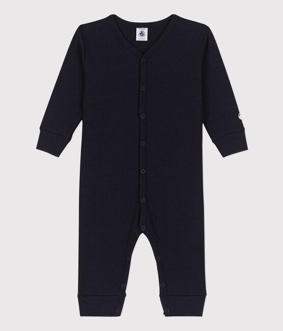 Tutina pigiama senza piedi in cotone lyocell blu SMOKING