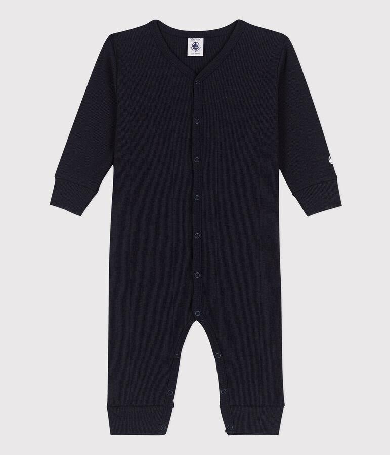 Tutina pigiama senza piedi in cotone lyocell blu SMOKING