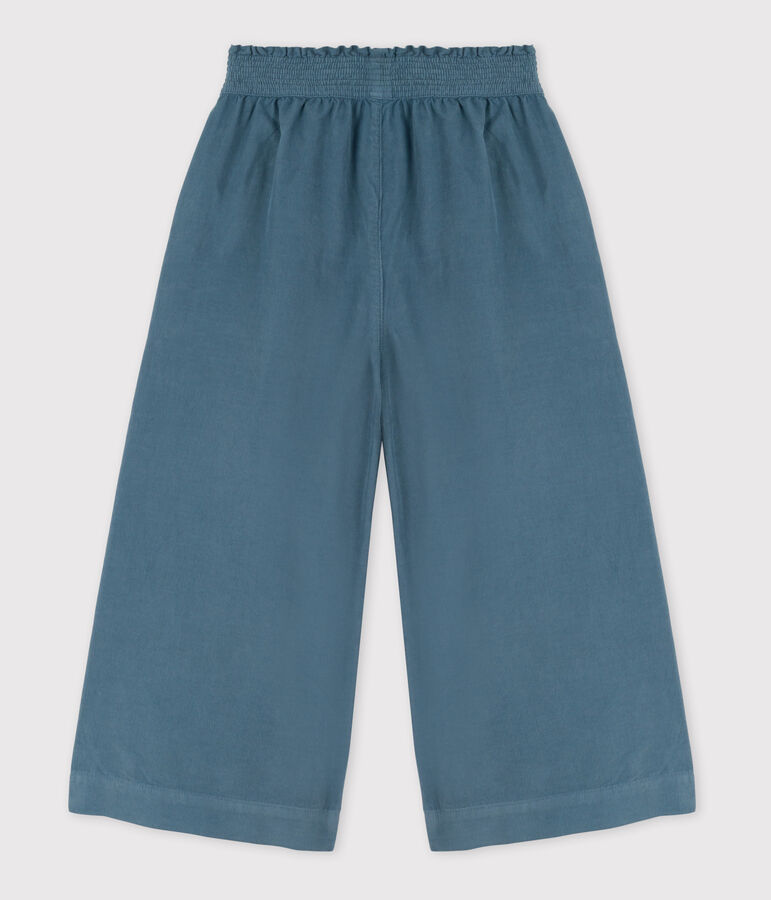 Pantaloni in velluto fine bambina blu