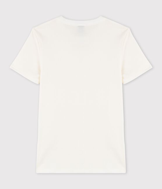 T-shirt girocollo serigrafia in cotone Donna bianco MARSHMALLOW