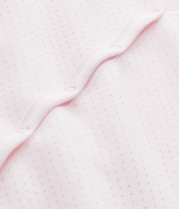Tutina lunga per bambina in pile rosa/grigio