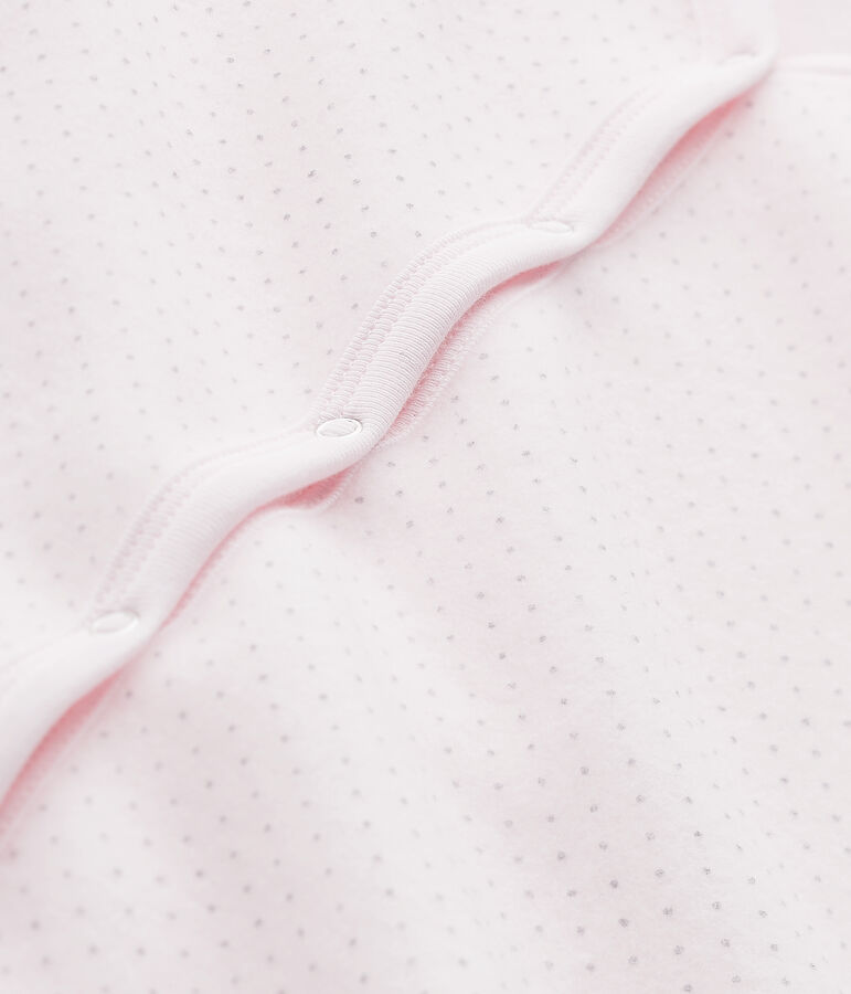 Tutina lunga per bambina in pile rosa/grigio