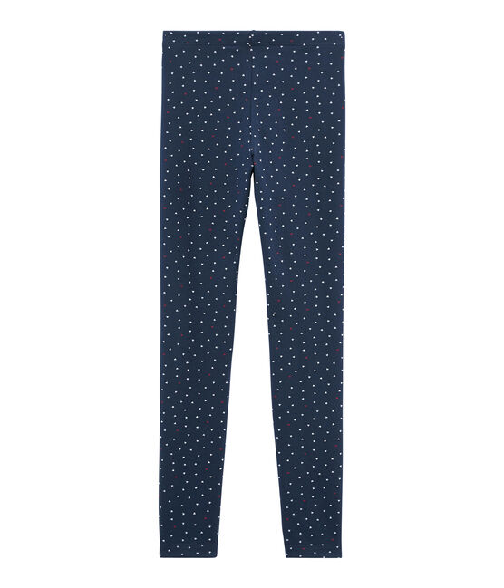 Legging bambina blu HADDOCK/bianco MULTICO