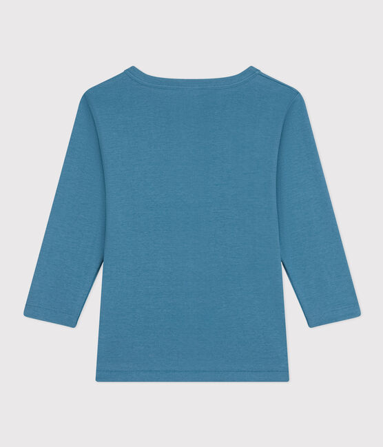 T-shirt a maniche lunghe in cotone blu POLOCHON
