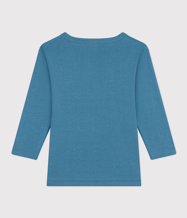 T-shirt a maniche lunghe in cotone blu