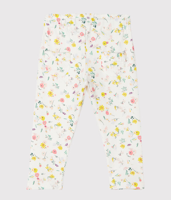 Pantalone bebè femmina fantasia bianco MARSHMALLOW/bianco MULTICO