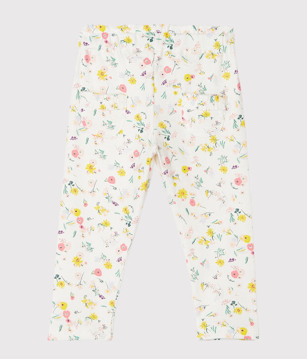 Pantalone beb&egrave; femmina fantasia bianco/multicolore