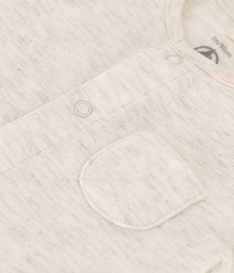 Tutina lunga beb&egrave; in tubique biologico tinta unita beige MONTELIMAR CHINE