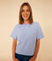 T-shirt LE BOXY in cotone rigato donna GAULOISE/ MARSHMALLOW