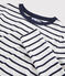 T-shirt girocollo iconica in cotone a righe Donna bianco MARSHMALLOW/blu SMOKING