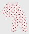 Pigiama 2 pezzi con stampa a cuori neonato bianco MARSHMALLOW/rosso TERKUIT