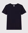 T-shirt Iconica a maniche corte a coste tinta unita donna blu SMOKING
