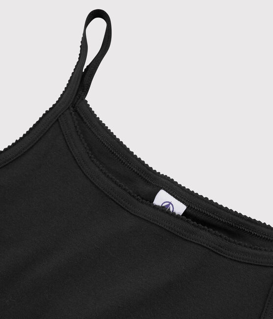 Canottiera con spalline iconica in cotone Donna nero NOIR