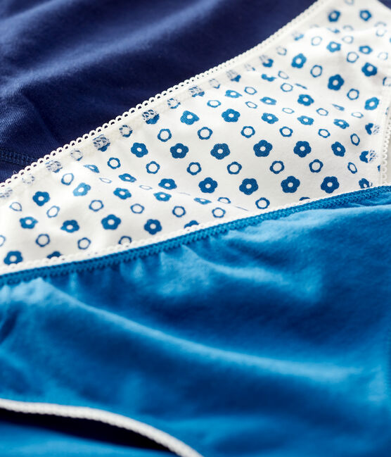 Confezione da 3 slip ragazza a fiori in cotone biologico e elastan variante 1