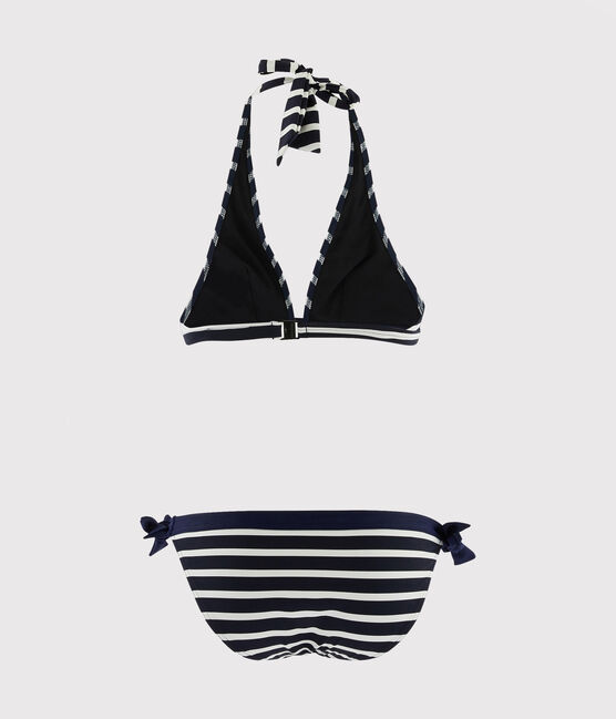 Costume 2 pezzi a righe Donna blu SMOKING/bianco MARSHMALLOW