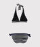 Costume 2 pezzi a righe Donna blu SMOKING/bianco MARSHMALLOW
