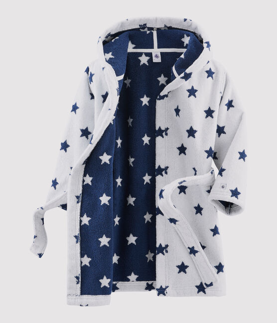 Accappatoio bambino in spugna bianco MARSHMALLOW/blu MEDIEVAL