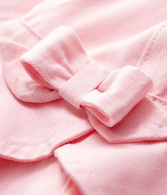 Cappellino con fiocchetto in twill a tinta unita bebè femmina rosa FLEUR